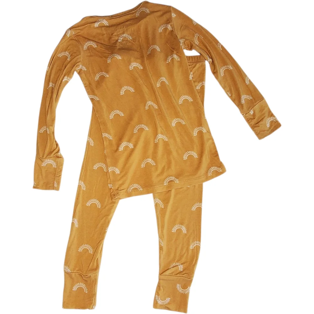 Willow + Co 2 Piece Pajama Set Yellow Sun Toddler Size 3T